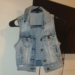 American Eagle Outfitters Blue Denim Vest